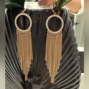 Gold Chain Fringe Earrings